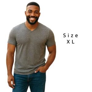 PJ Mark Men’s XL Heathered Gray Sportswear T-Shirt – Casual Athletic Tee